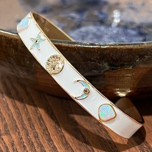TAI Jewelry - Celestial Enamel and Opal Open Cuff Bracelet